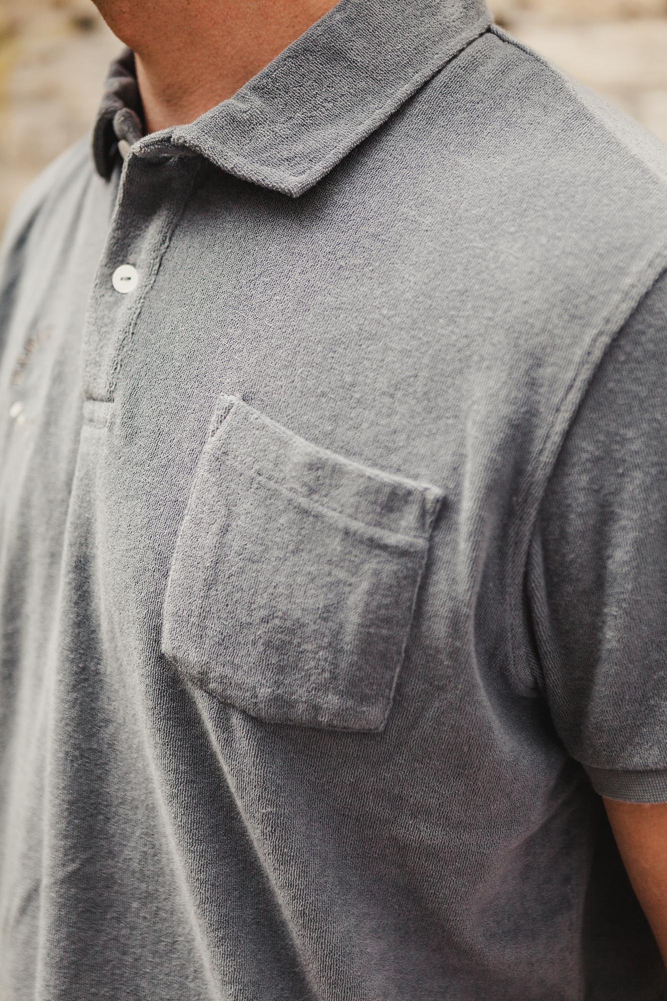 Frottee Polo-Shirt aus Bio-Baumwolle Made in Portugal