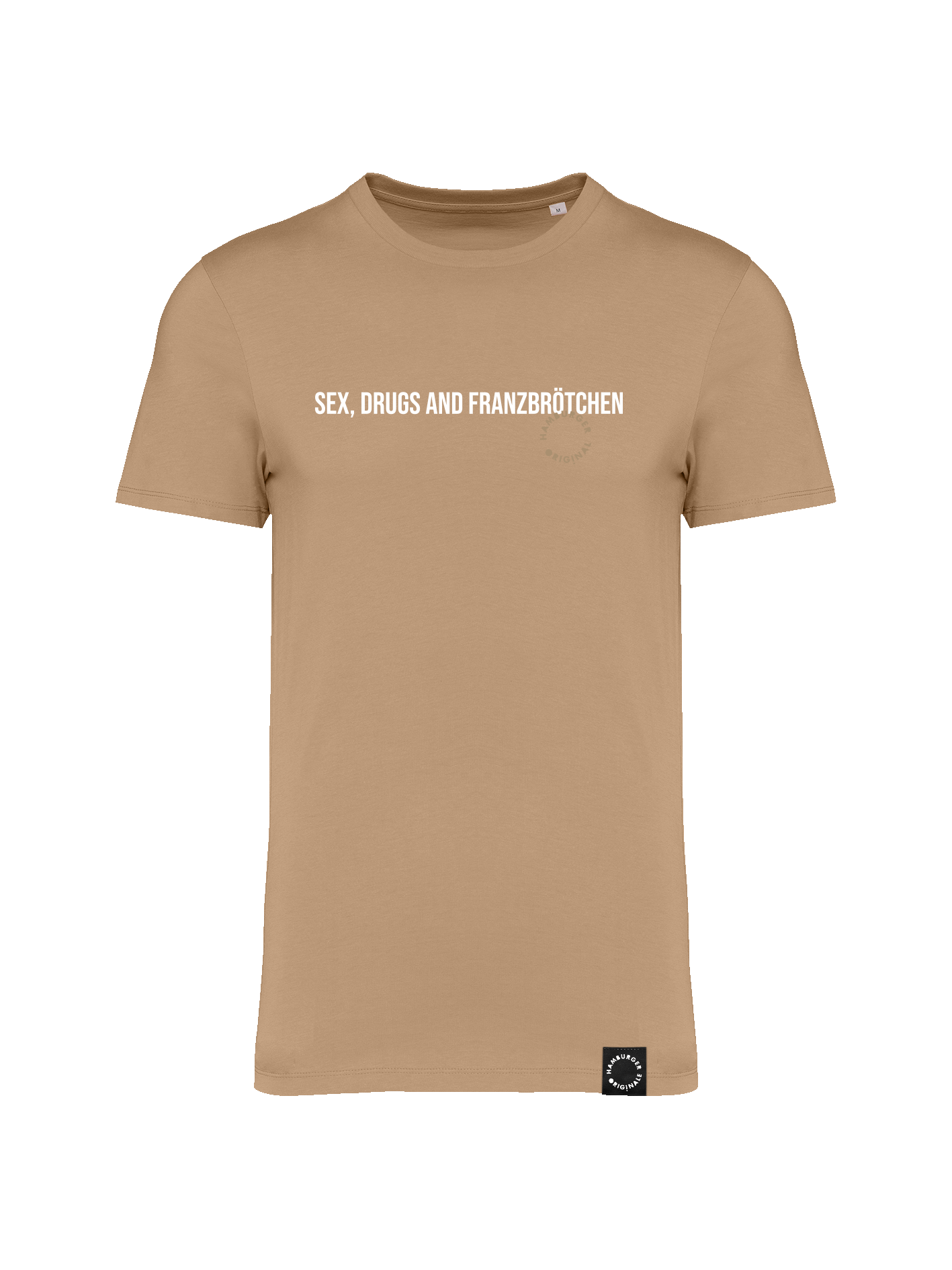 T-Shirt aus Bio-Baumwolle "Sex, Drugs and Franzbrötchen"