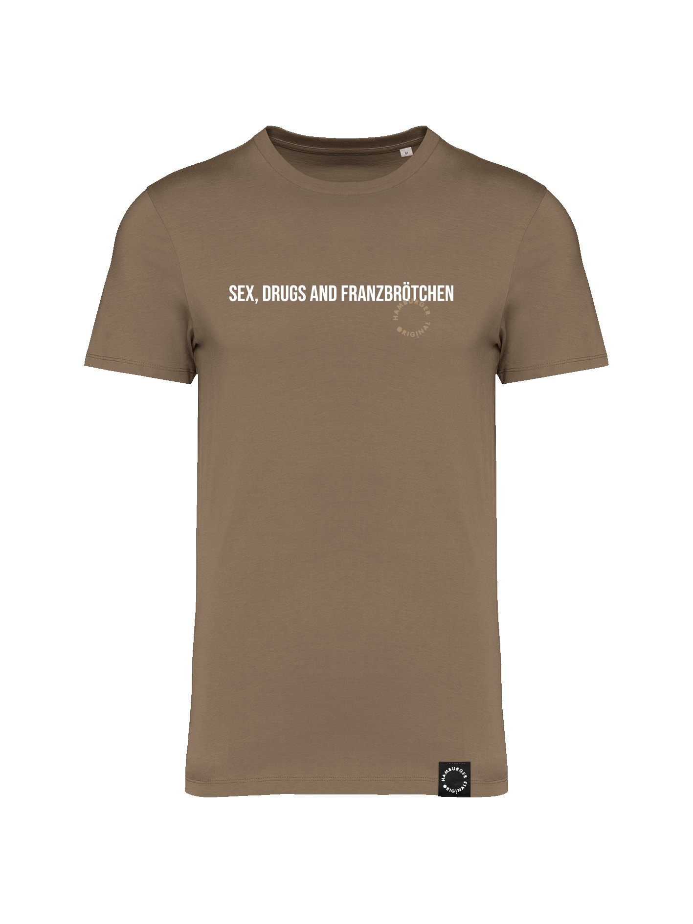 T-Shirt aus Bio-Baumwolle "Sex, Drugs and Franzbrötchen"