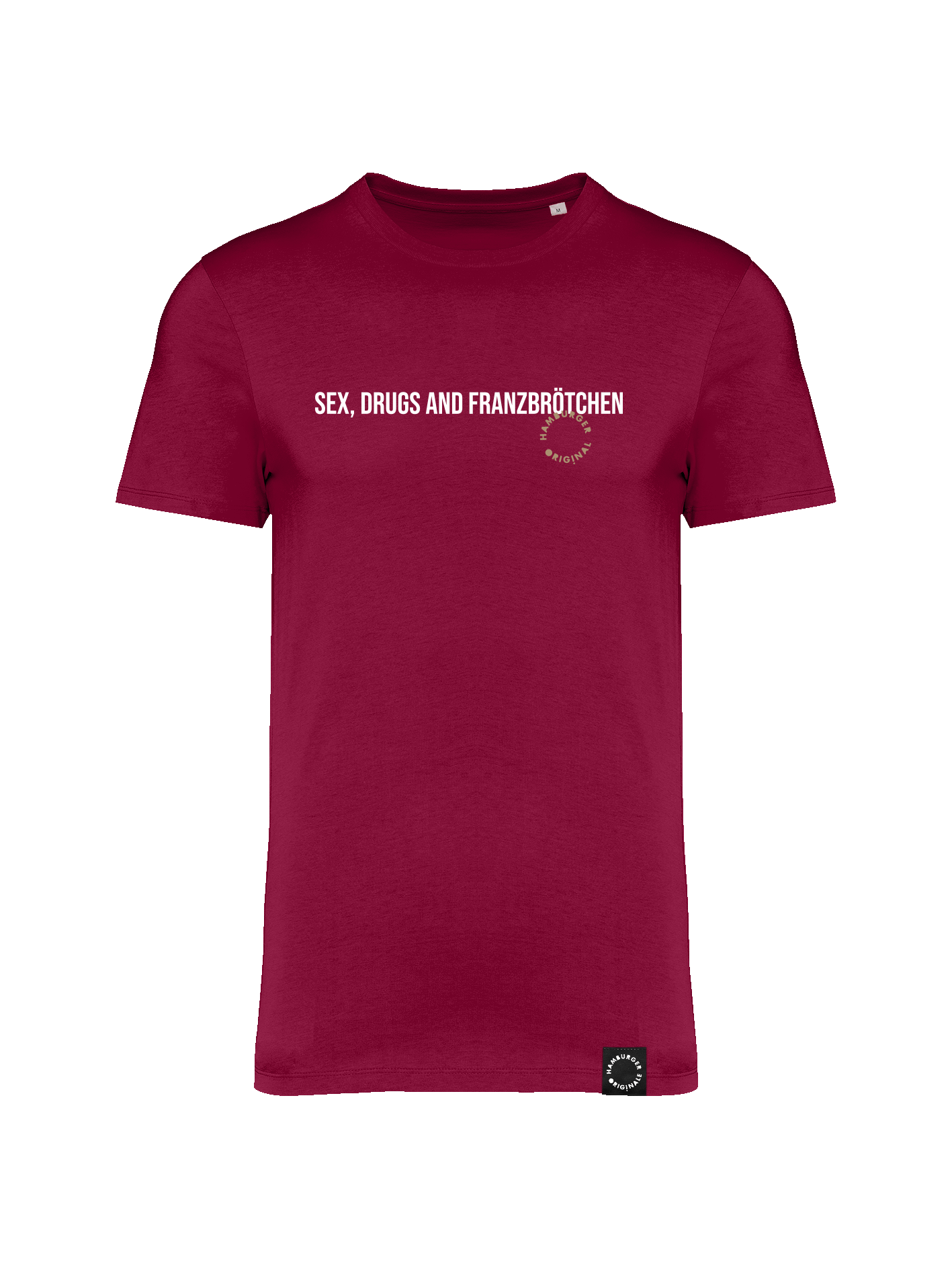 T-Shirt aus Bio-Baumwolle "Sex, Drugs and Franzbrötchen"