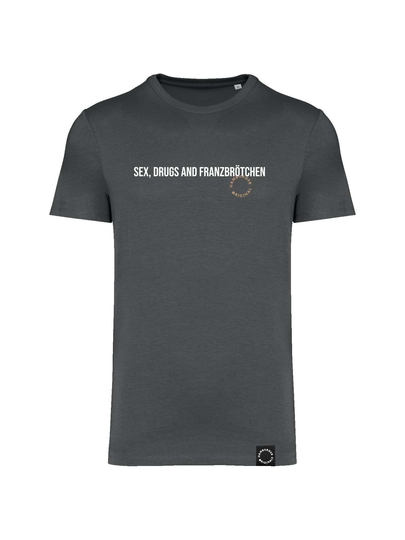 T-Shirt aus Bio-Baumwolle "Sex, Drugs and Franzbrötchen"