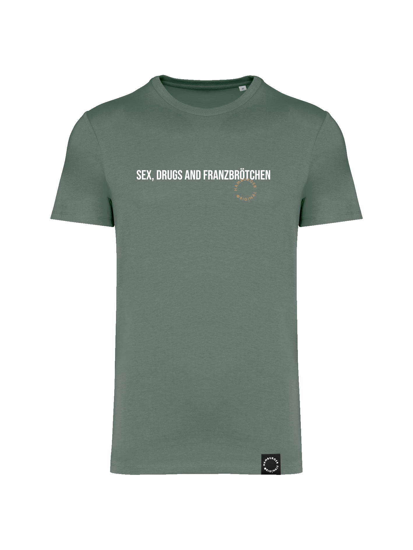 T-Shirt aus Bio-Baumwolle "Sex, Drugs and Franzbrötchen"