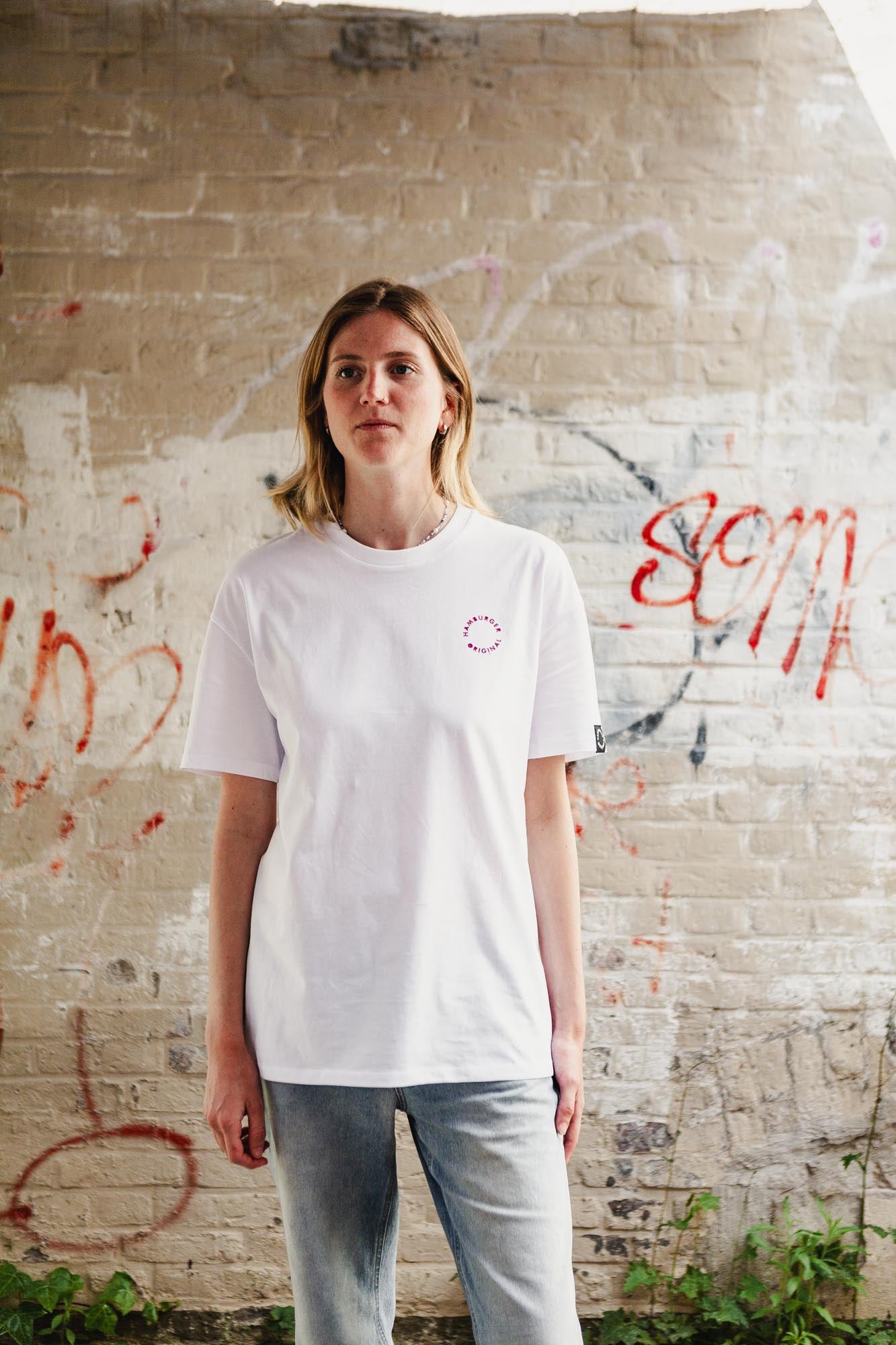 Oversized T-Shirt aus Bio Baumwolle mit 3D Logos