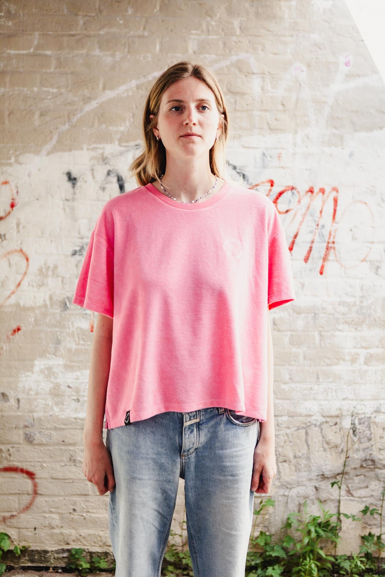 Frottee T-Shirt aus Bio-Baumwolle Made in Portugal Oversized