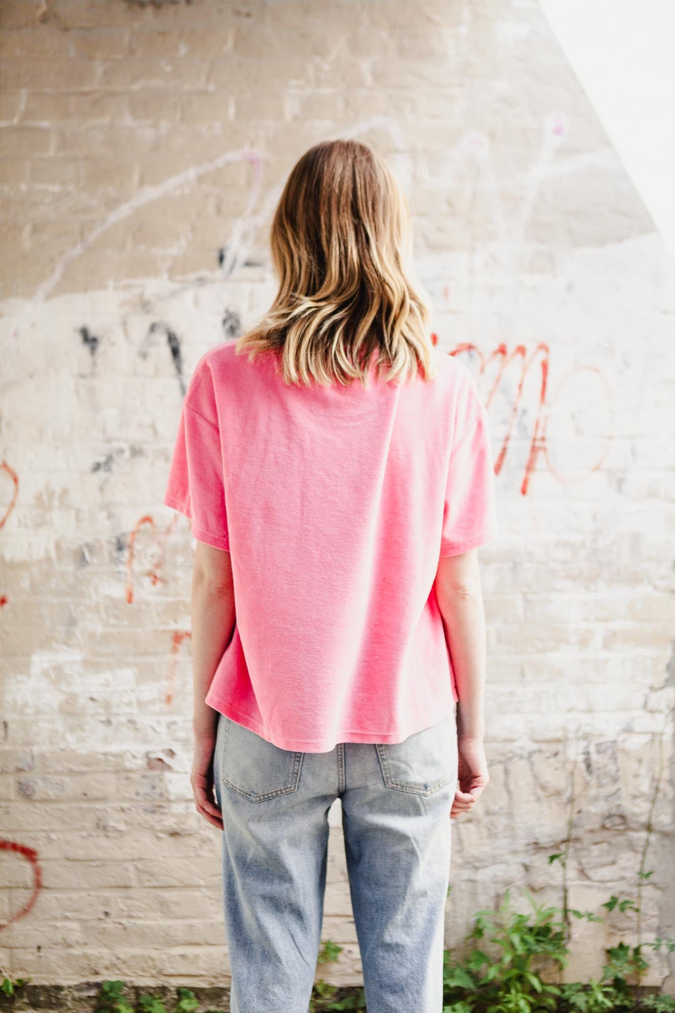 Frottee T-Shirt aus Bio-Baumwolle Made in Portugal Oversized