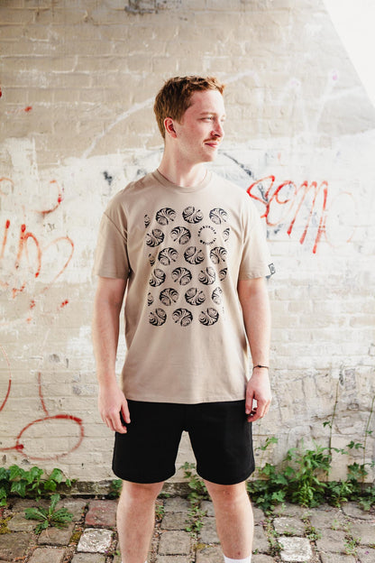 Oversized T-Shirt mit großem Franzbrötchen Print Made in Portugal