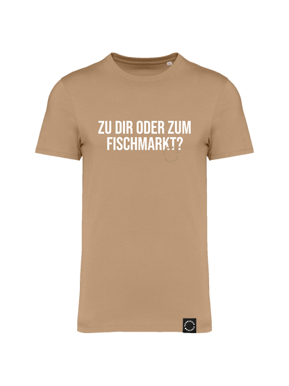 T-Shirt aus Bio-Baumwolle "Zu Dir oder zum Fischmarkt?"