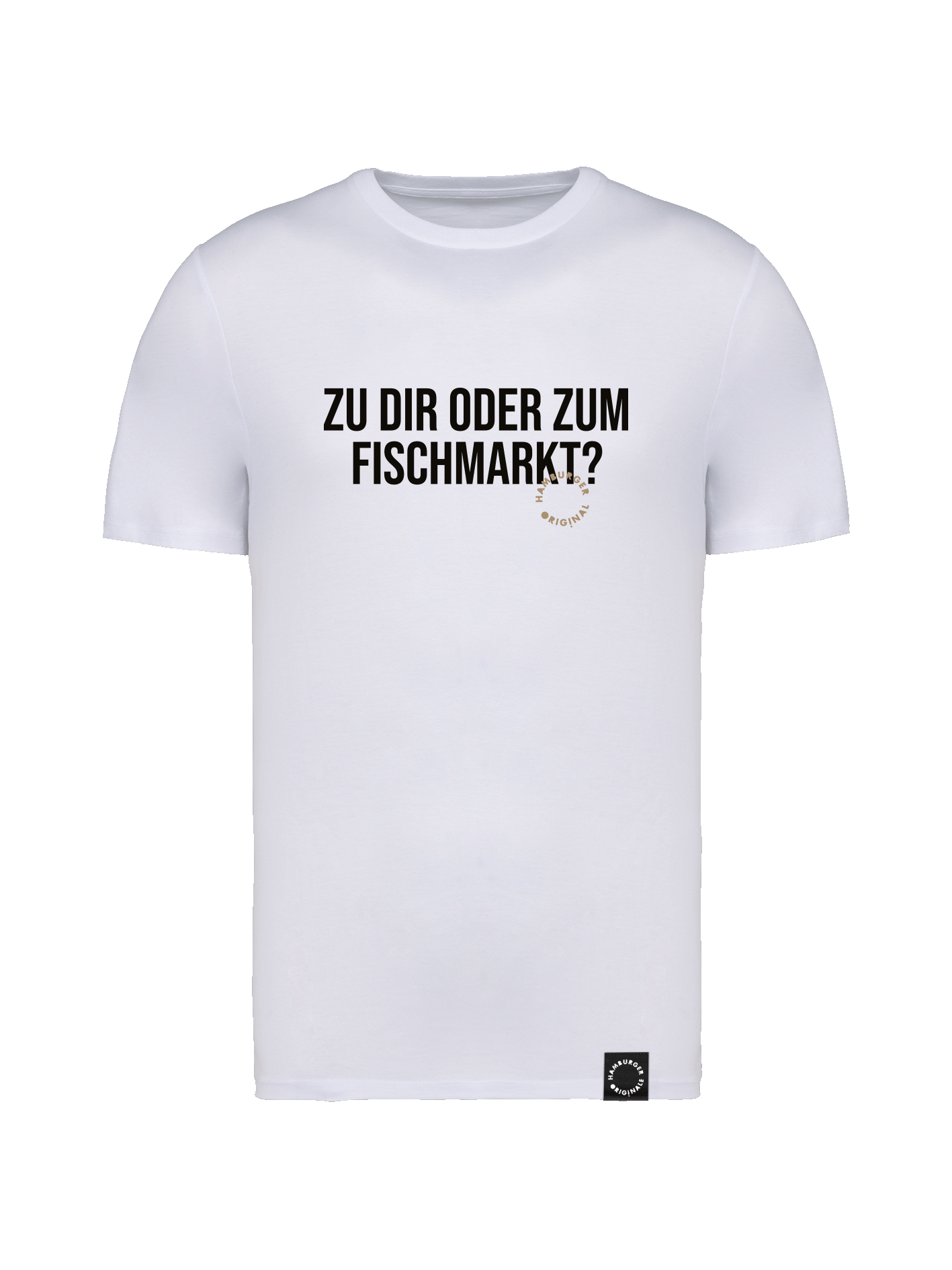 T-Shirt aus Bio-Baumwolle "Zu Dir oder zum Fischmarkt?"