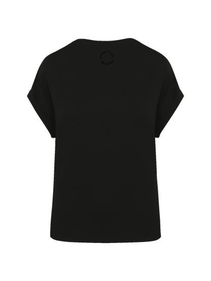 T-Shirt mit Reversärmeln und kleinem Logo am Rücken aus Bio-Baumwolle