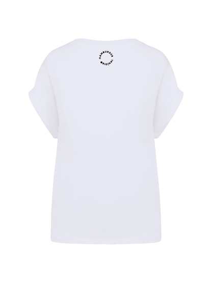 T-Shirt mit Reversärmeln und kleinem Logo am Rücken aus Bio-Baumwolle