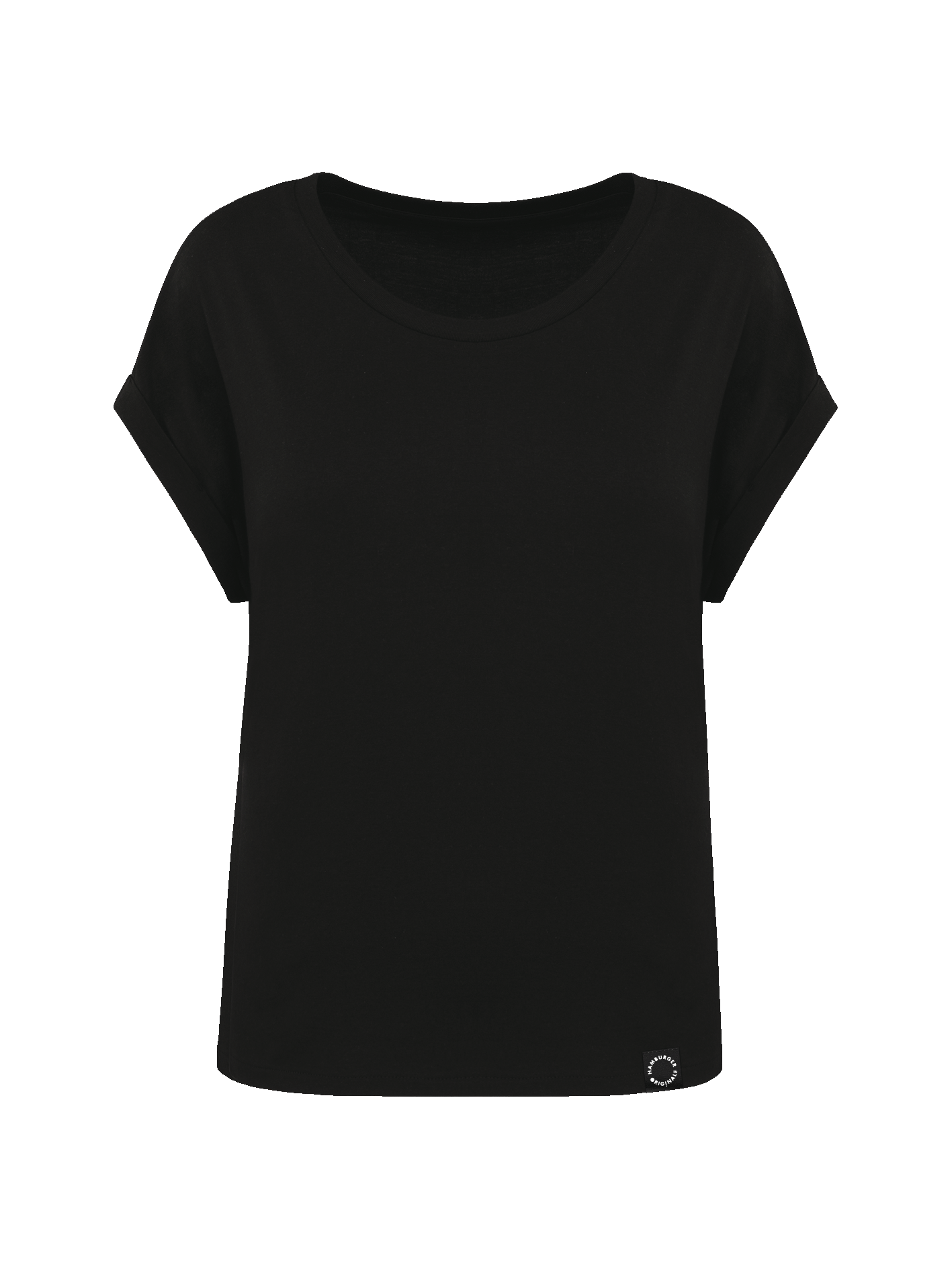 T-Shirt mit Reversärmeln und kleinem Logo am Rücken aus Bio-Baumwolle