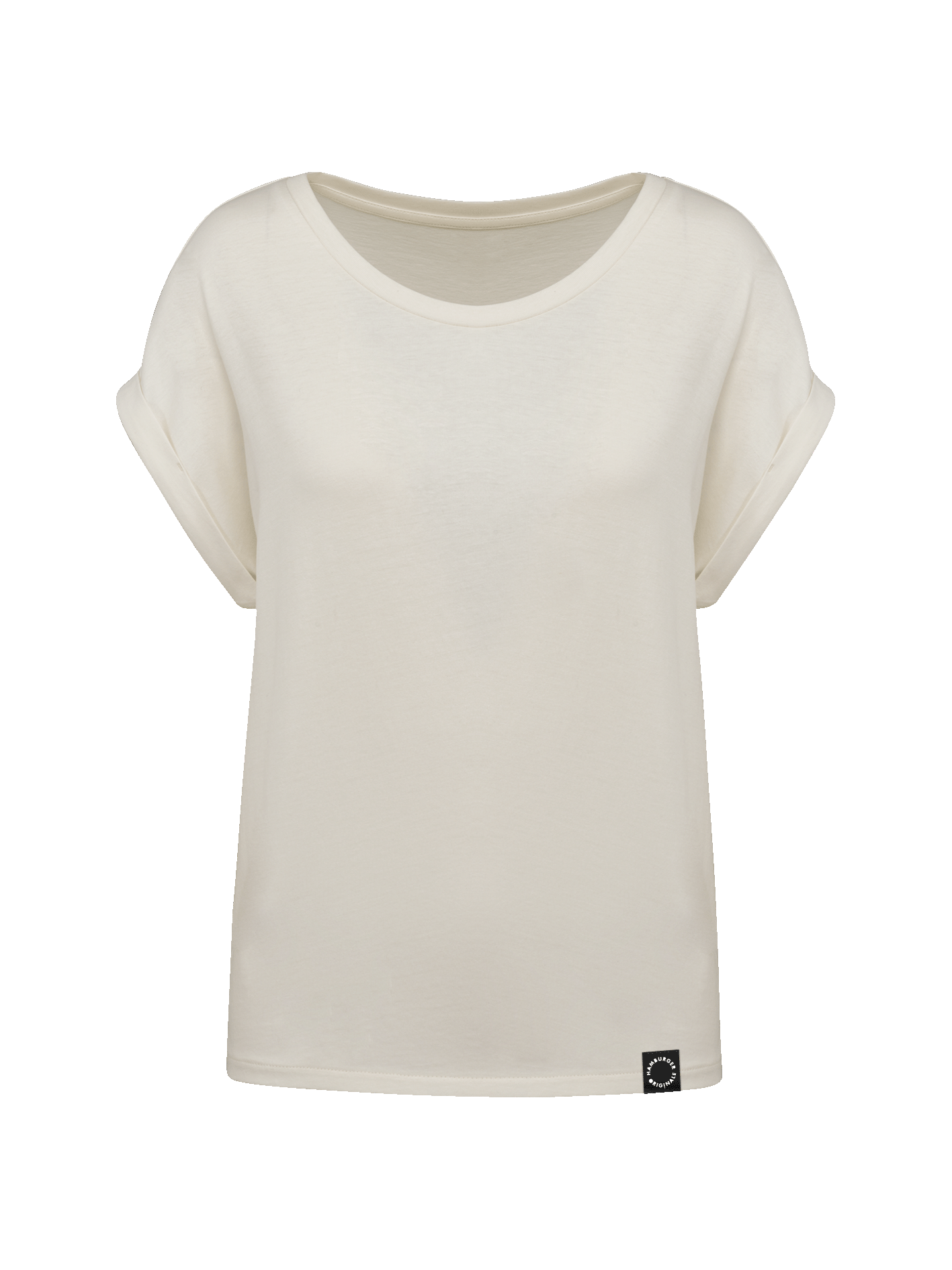 T-Shirt mit Reversärmeln und kleinem Logo am Rücken aus Bio-Baumwolle