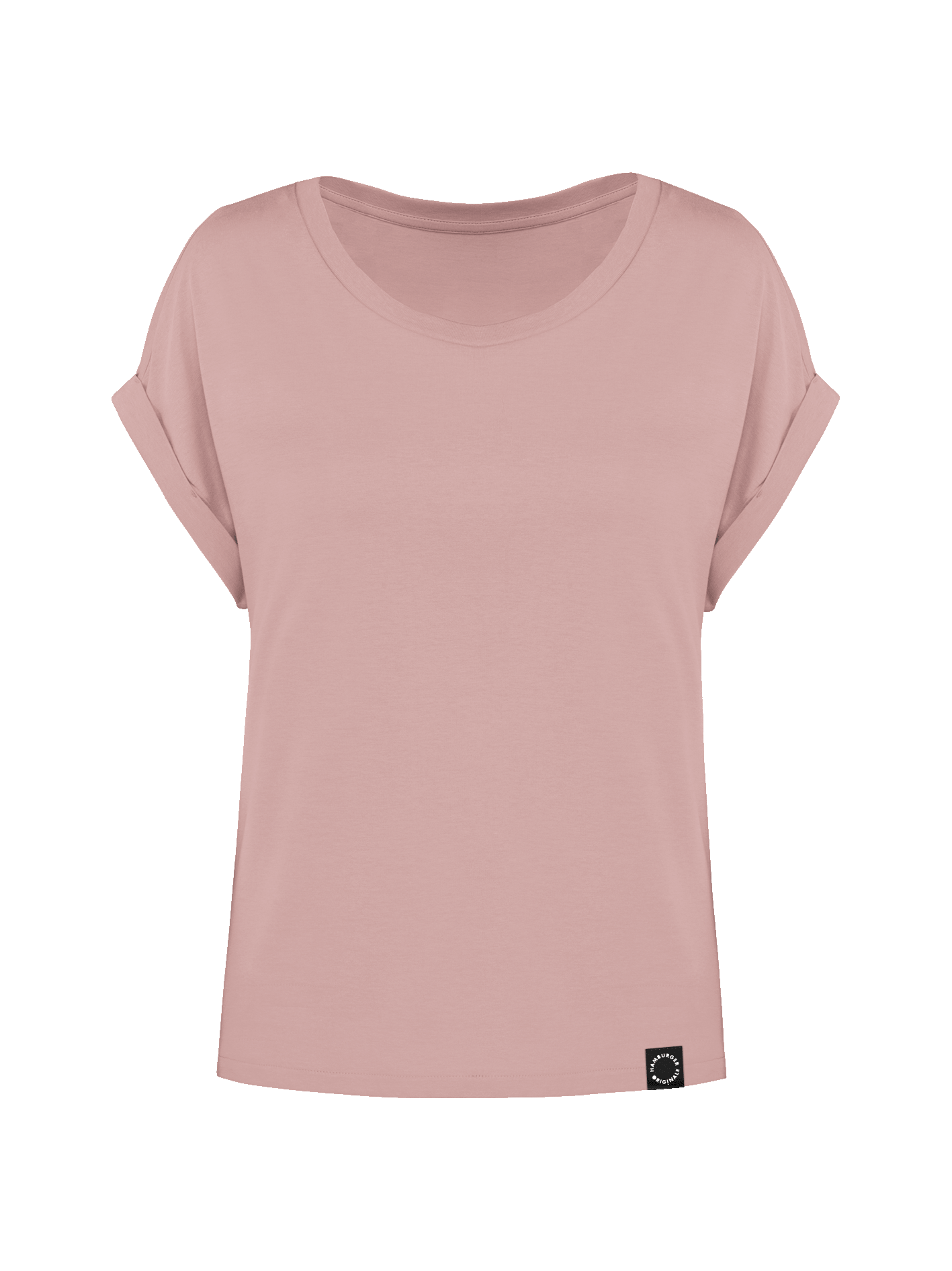 T-Shirt mit Reversärmeln und kleinem Logo am Rücken aus Bio-Baumwolle